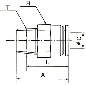 タッチコネクターファイブ 樹脂メイルコネクタ 適合チューブ外径8mm 1個 FR8-02MW