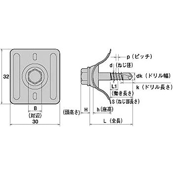 ナミザHEX25 ジャックポイント ストッパー付ヘックス ステンレス座金