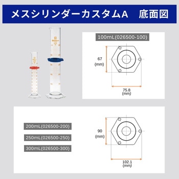 メスシリンダー ガラス 目盛付 カスタムA SIBATA(柴田科学)