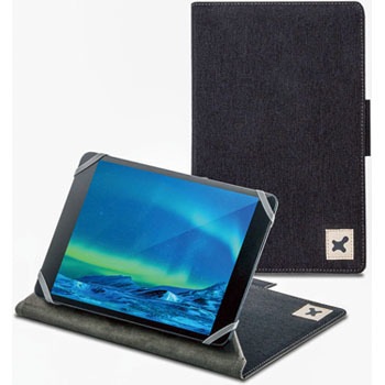 タブレット汎用ブックタイプケース/ファブリック/カメラ対応/7.0~8.4inch エレコム