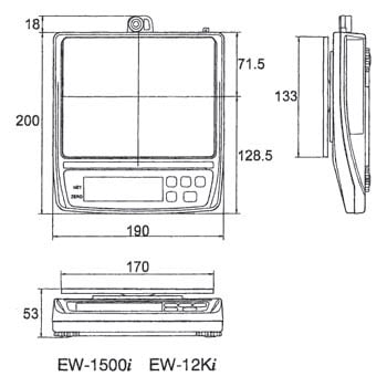 Ew 1500i コンパクト電子天びん トリプルレンジ Ew Iシリーズ A D 最小表示 0 1 0 2 0 5g 計量皿形状 角皿 デジタル ひょう量 300 600 1500g 通販モノタロウ