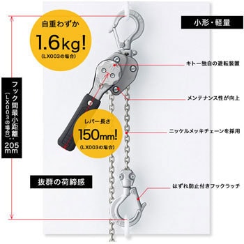 LX003 レバーブロックLX 1台 キトー 【通販サイトMonotaRO】