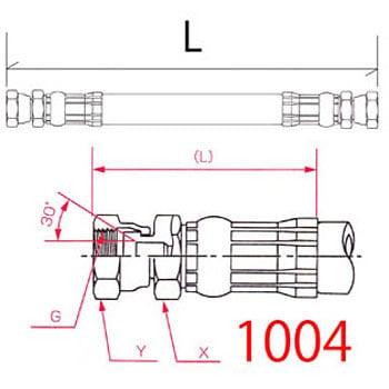 中圧ホース L35 12(両端金具1004) 横浜ゴム(YOKOHAMA) 油圧ホース