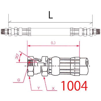 L35 19-2200 1013+1004=1004+1013 中圧ホース L35 19(両端金具1004+