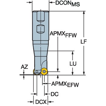 正面および倣い加工用フライスカッターCoroMill(R) 300 ニュートラルタイプウェルドンシャンク サンドビック
