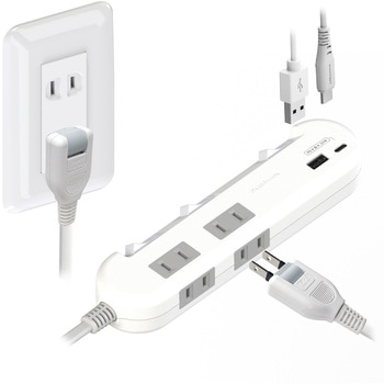 電源タップ4AC-C/A PD20W スイッチ付き 1.2m カシムラ