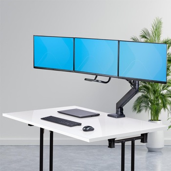 モニターアーム/Cクランプ グロメット固定式/3画面/最大27インチ/耐荷重7kg/VESA対応/クロスバー/高さ角度調整可能/PC パソコン ディスプレイアーム StarTech.com