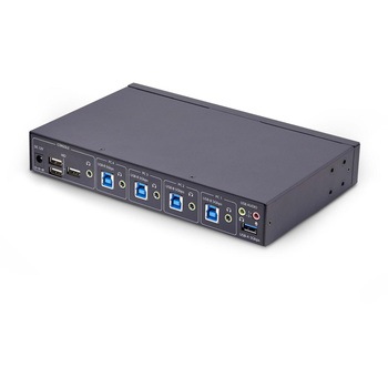KMスイッチ/4ポート/マウス切換え/3.5mm USBオーディオ/キーボード マウス用PC切替器/パソコン 周辺機器共有 StarTech.com