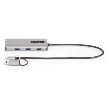 マルチポートアダプター/USB-C + A接続/デュアルモニター/4K30Hz + 1080p 60Hz HDMI/3x USB-A/40cm 一体型ケーブル/各種OS対応/Type-C ドッキングステーション/多機能ハブ StarTech.com
