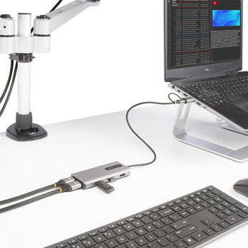 マルチポートアダプター/USB-C + A接続/デュアルモニター/4K30Hz + 1080p 60Hz HDMI/3x USB-A/40cm 一体型ケーブル/各種OS対応/Type-C ドッキングステーション/多機能ハブ StarTech.com