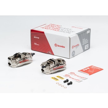 GP4-MS ラジアル CNC モノブロック 4P キャリパー ニッケルコーティング レッドロゴ 左右セット 220.D600.30 brembo