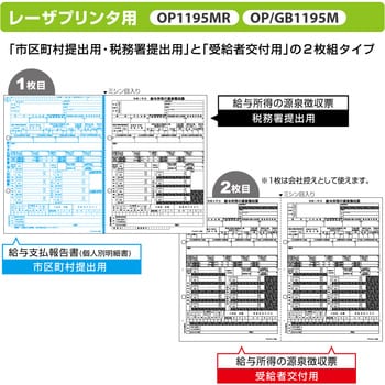 OP1195M 令和7年提出用 所得税源泉徴収票 A4 2面(2枚組) 1袋(100セット) ヒサゴ 【通販モノタロウ】