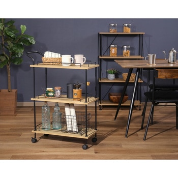 EZBOツイストロック キッチンカート OAK NA 不二貿易