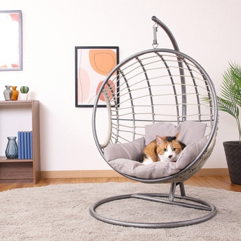 ペット用ハンギングチェア 半円 GY - 不二貿易