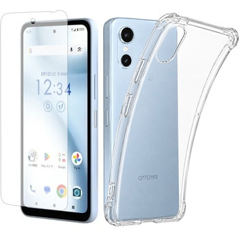 FCNT arrows We3 対応 TPU ケース クリア 四隅クッション 保護フィルム セット 互換品 メディアカバーマーケット