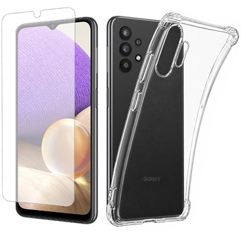Galaxy A32 5G SCG08 対応 TPU ケース クリア 四隅クッション 保護フィルム セット 互換品 メディアカバーマーケット