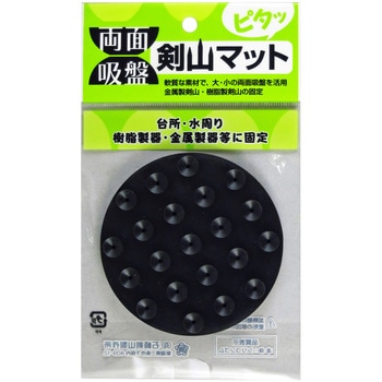 両面吸盤マット 丸 黒 HANAKATSU(ハナカツ)