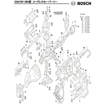 部品 コードレスセーバーソー GSA18V-28H型 BOSCH(ボッシュ)