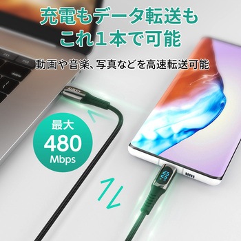 100W USB-C to Cケーブル 2m AUKEY(オーキー)