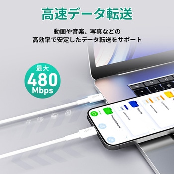 60W USB-C TO Cケーブル 1.5M AUKEY(オーキー)