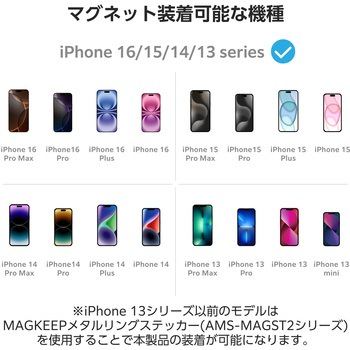 スマホリング マグネット 360度回転 リング着脱可能 スマホスタンド機能 薄型 フラット設計 縦置き/横置き エレコム