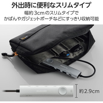 USB Type-C ドッキングステーション 6-in-1 ハブ PD 85W出力 急速充電 USB-C×2 USB-A×3 HDMI×1 エレコム