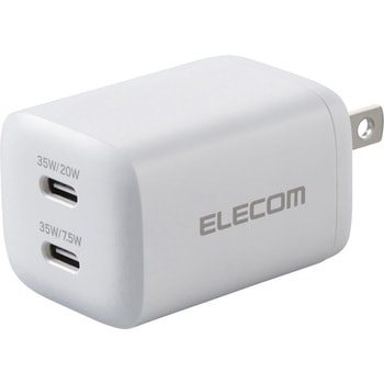 USB Type-C コンセント 充電器 PD 35W PPS USB-C×2 折りたたみプラグ 小型 GaN II 採用 エレコム