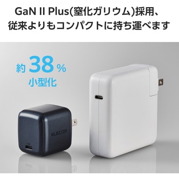 USB Type-C コンセント 充電器 PD 70W PPS USB-C×1 折りたたみプラグ 小型 GaN II 採用 エレコム