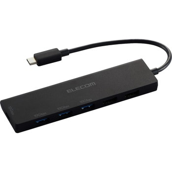 USB Type-C ハブ USB3.2 Gen2 ( USB-A ×5 USB-C ×1 ) バスパワー コンパクト 薄型 ケーブル長12cm エレコム