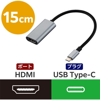 USB Type-C - HDMI 変換 ( USB-C プラグ to HDMIポート×1 ) 4K 60Hz 高耐久 メッシュケーブル エレコム