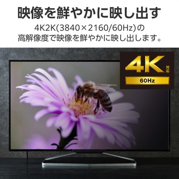 USB Type-C - HDMI 変換 ( USB-C プラグ to HDMIポート×1 ) 4K 60Hz 高耐久 メッシュケーブル エレコム