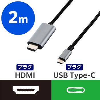 USB Type-C - HDMI 変換ケーブル ( USB-C プラグ to HDMIプラグ ) 4K 30Hz 高耐久 メッシュケーブル エレコム
