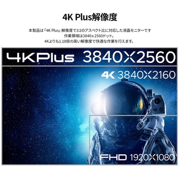 液晶ディスプレイ 28型/3840×2560/DP×1、HDMI×2、USB-C×1/ブラック/スピーカー有/2年保証 JAPANNEXT