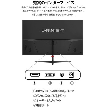 液晶ディスプレイ 27型/1920×1080/HDMI×1、VGA×1/ブラック/スピーカー有/2年保証 JAPANNEXT