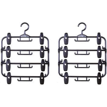 スカートハンガーDX4段 ブラック 2本組 サワフジ