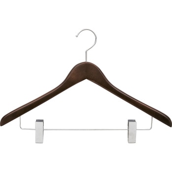 木製ハンガー クリップ付 ブラウン サワフジ