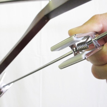 木製ハンガー クリップ付 ブラウン サワフジ