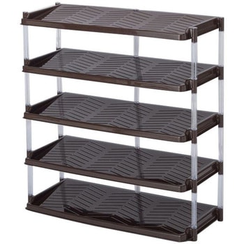 クリスタルシューズラックトリプル5段 ブラウン 平和工業