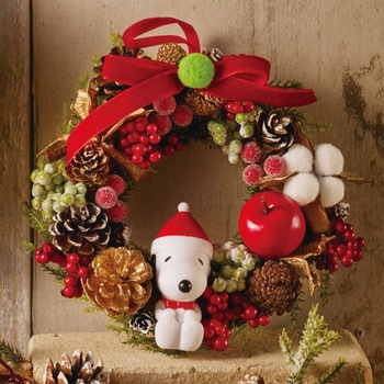 8736-1376 クリスマス イルミネーション スヌーピーリース 1個 ストア