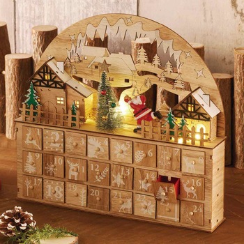 8258-1078 クリスマス デコレーション LEDアドベントカレンダー サンタ