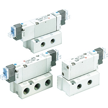 SYJ7000 Series 5ポートソレノイドバルブ 弾性体シール ベース配管形 バルブ単体 SMC