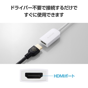 USB-C to HDMI 変換アダプタ 4K 60Hz 耐断線 シリコンメッシュ 【USB Type-Cポート搭載 各種対応】 エレコム