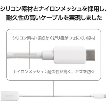 USB-C to HDMI 変換アダプタ 4K 60Hz 耐断線 シリコンメッシュ 【USB Type-Cポート搭載 各種対応】 エレコム