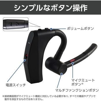 ヘッドセット Bluetooth5.2 片耳イヤホン マイク付き ハンズフリー 通話 左右耳兼用 ノイズリダクション エレコム