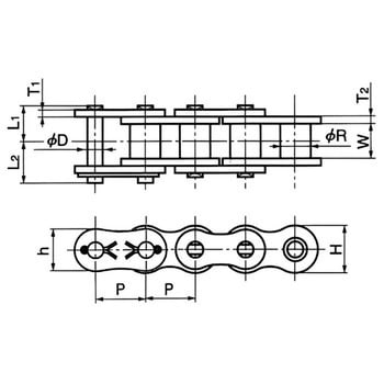 RS80-LMD-1-RP-U ローラチェーンラムダ 1本 椿本チエイン 【通販サイト