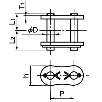 RS100-LMD-1-MWJL ローラチェーンラムダ用 ジョイントリンク 1個 椿本