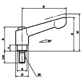 LDM-5-40-SG クランプレバー 1個 鍋屋バイテック(NBK) 【通販サイト