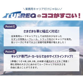 P+シリーズ 8本脚 業務用 ルーフキャリア タフレック