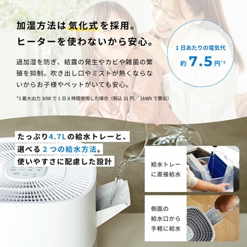 気化式加湿器 siroca