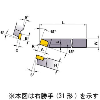 ろう付けバイト 三菱マテリアル 超硬刃付バイト 【通販モノタロウ】